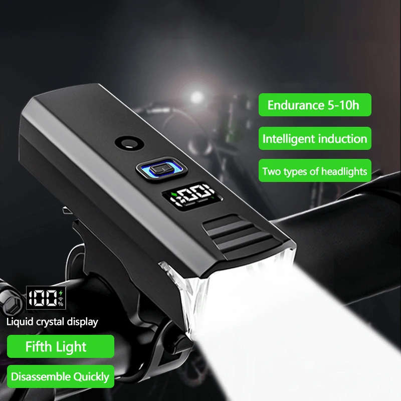 Smart Sensor Bike Front Light Type-C Rechargeable Bicycle Head Lamp Cycling Headlight MTB Road Bike