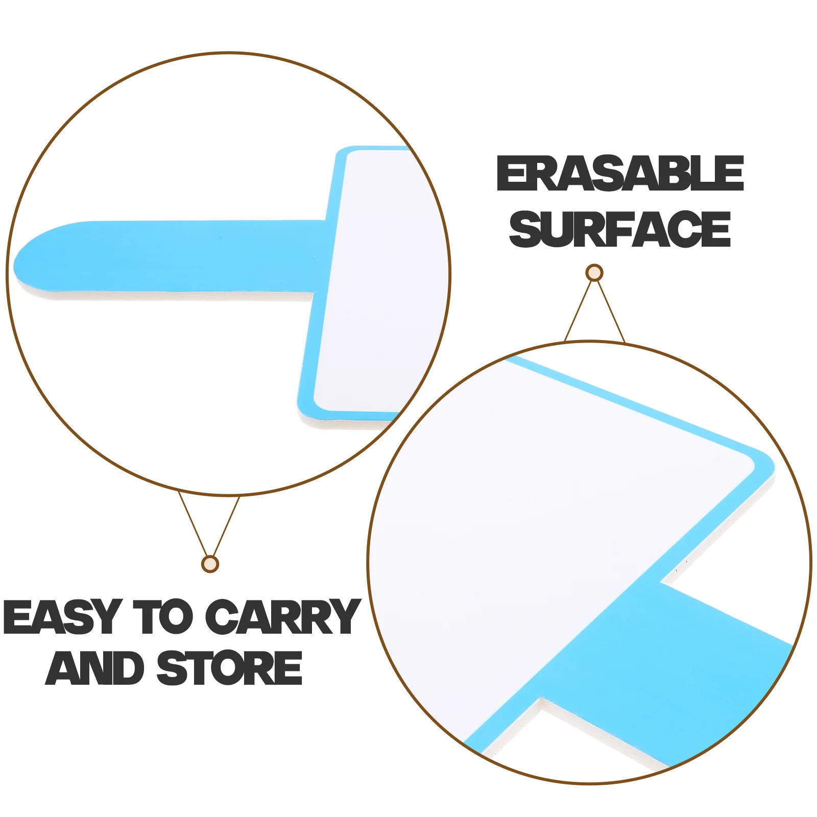 손잡이가 있는 건식 지우기 패들, 건식 지우기 보드 패들, 소형 핸드헬드 화이트보드, 학생 교육용 단면 응답 보드, 2 개