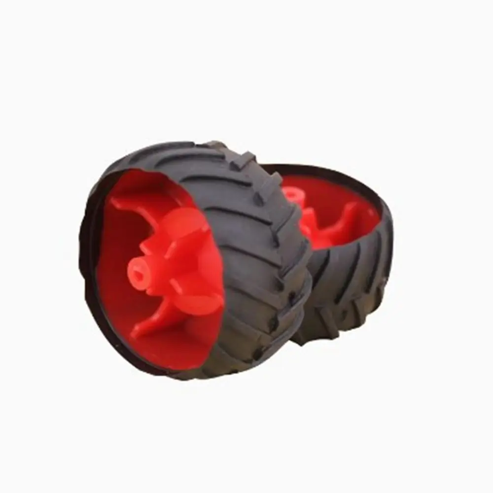 Nieuwe Diameter 30 Gaten 2mm Vierwielige Speelgoed Accessoires Zwart Plastic Wiel DIY Speelgoed Onderdelen Mini Rubberen Wielen Model