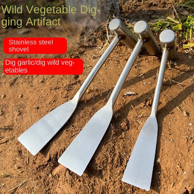 

Stainless steel garlic shovel to dig wild vegetables with small shovels and vegetables vegetable digging and digging tools for