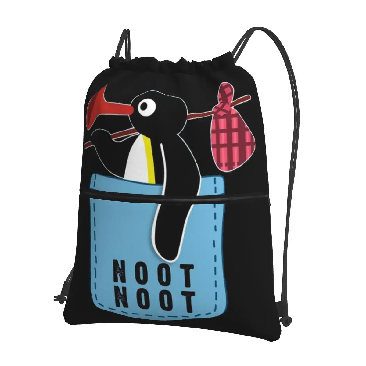 

Angry Pingu Noot Noot Pocket Official Merch Portable Backpacks Drawstring Bag Casual Book Bags For Travel Sport Man Woman