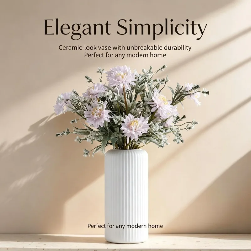 Nordic Plastic Vase Simple Small Fresh Flower Pot Storage Bottle Dinner Table Centerpieces Modern Home Decorations Ornaments