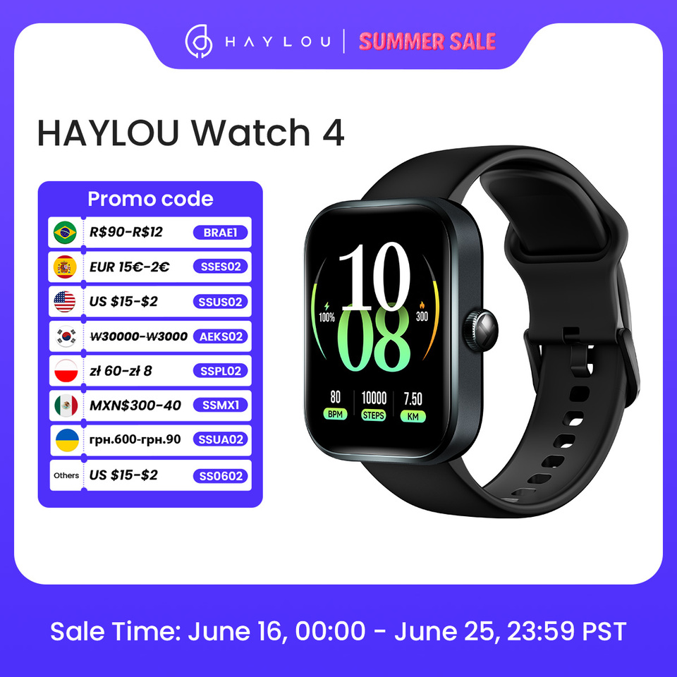HAYLOU Watch 4 GPS Smartwatch 1.93'' HD Display Bluetooth Phone Call Health Monitoring IP68 Waterproof Smart Sport Watch