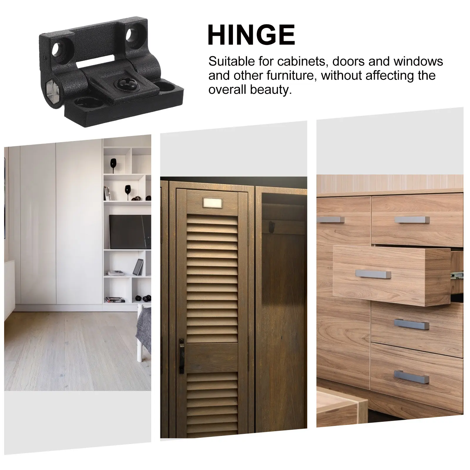 

1Pair Adjustable Torque Folding Plastic Cabinet Hinges 90 Degree Positioning Folding Door Hinges for Kitchen Bathroom Office
