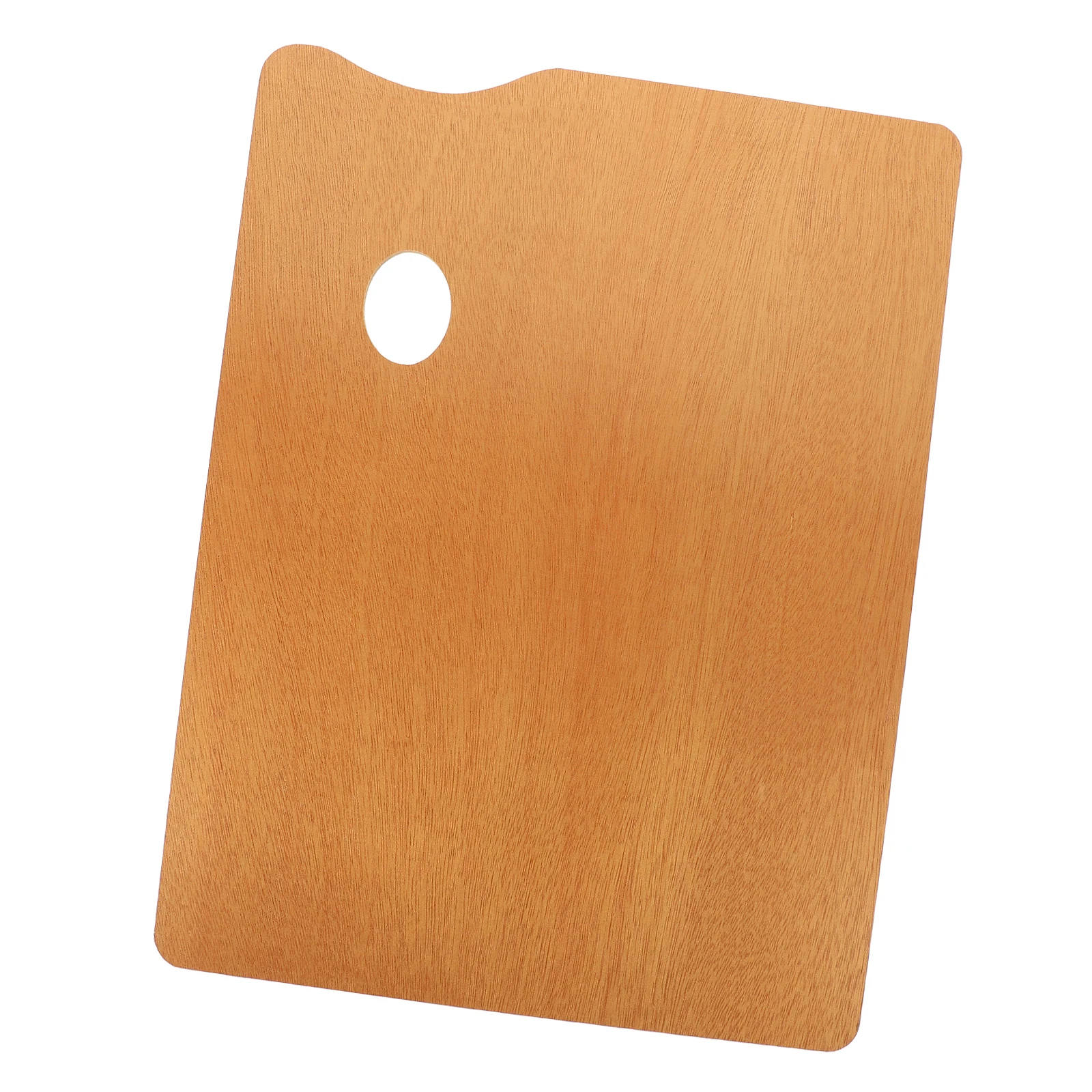 

Wooden Painting Palette Durable Smooth Surface Thumb Hole Vintage Style Supplies Square Board Professional Tool Oil Coated