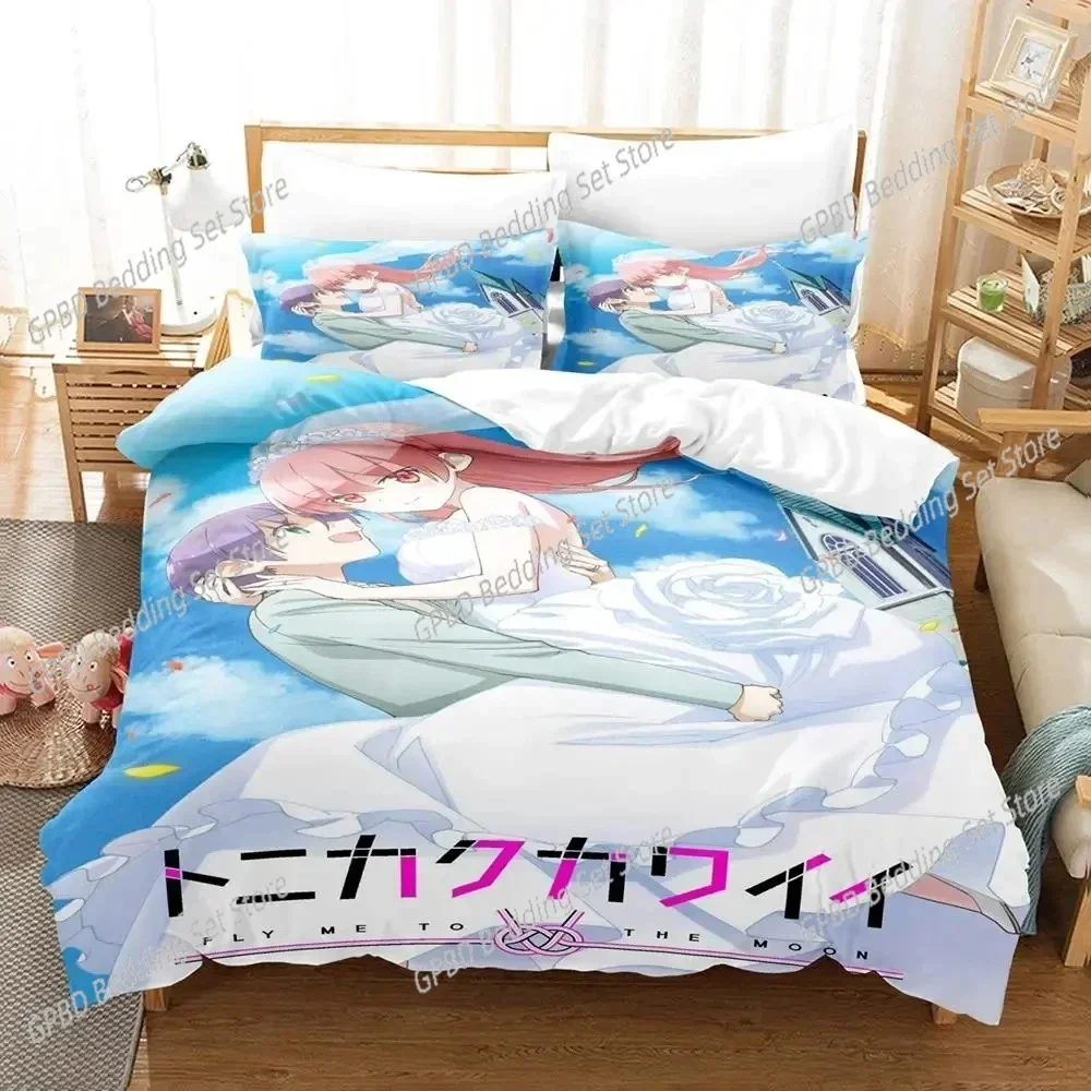 

Anime TONIKAWA Over The Moon For You Comfortable Duvet Cover Pillowcase Bedding Set Children Bedroom Decoration Home Textile