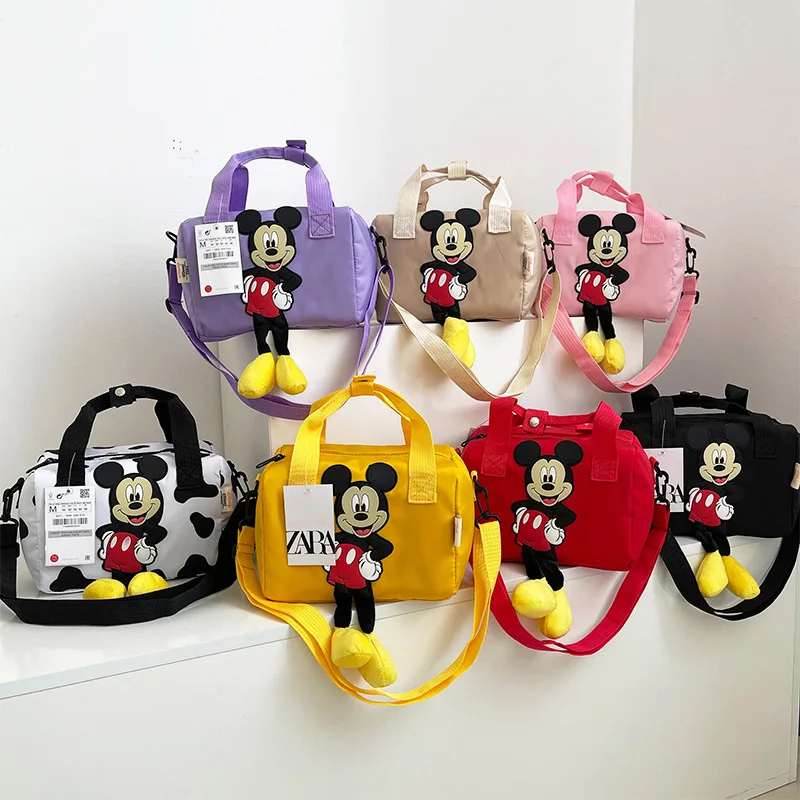 Disney-Bolsas femininas de ombro mickey mouse, cartoons, bolsa de nylon, bolsa mensageiro, bolsa anime fofa, presentes para meninas, moda, novo, 2024