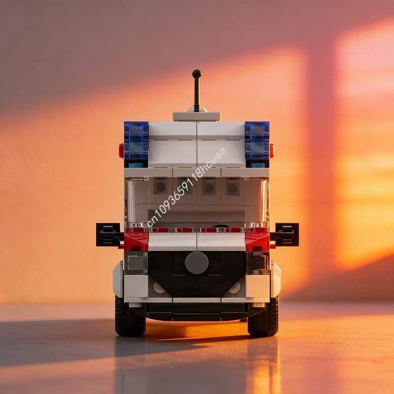 343 Piezas MOC VW 1 KTW, Bloques de Construcción del Hospital de la Ciudad, Regalos para Festivales, Juguetes de Ensamblaje, Idea Creativa DIY, Educación Creativa