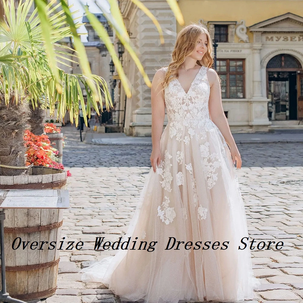 

Plus Size A Line Wedding Dresses for Ladies Sleeveless Strapless Bridal Gowns with Lace New Summer 2025 Robe De Mariée New