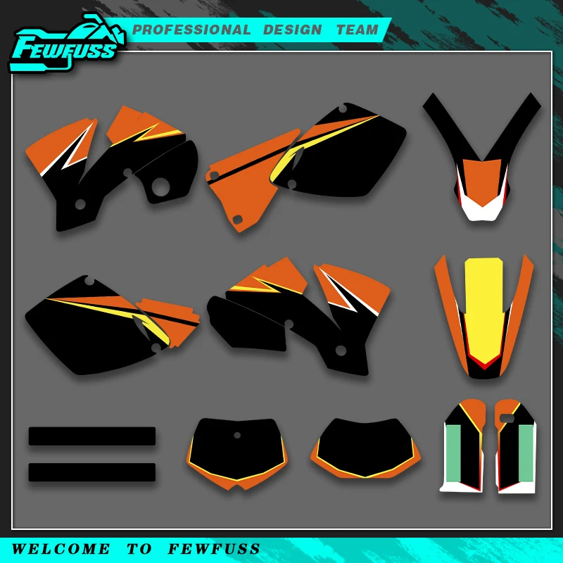 Fewfuss Complete Stickers Graphics Decals for KTM SX SXF EXC 2001-2002 Dirt Bike Custom Decal Kit