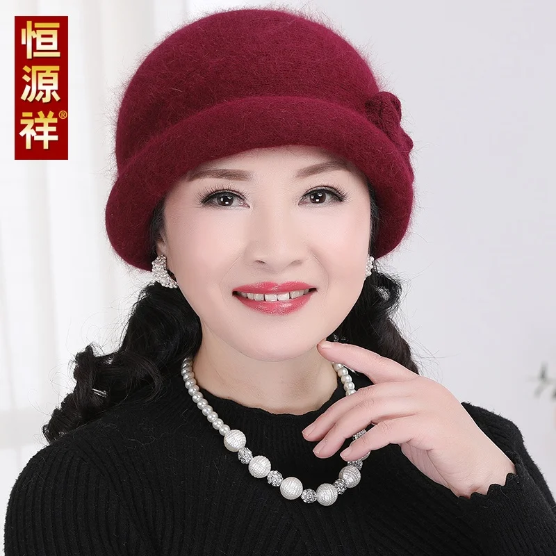 thiened-knitted-scarf-hat-two-piece-set-for-women-ear-protection-winter-faion-accories-mom-middle-aged-and-ly-care