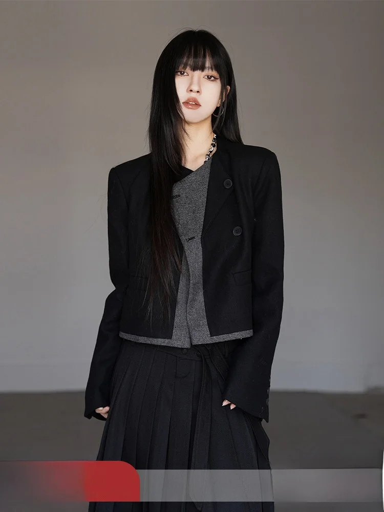 

Женское утепленное пуховое пальто-пуховик черного цвета, новинка зимы 2026, в корейском стиле, для повседневной носки, прямого кроя, из шерстяной смеси