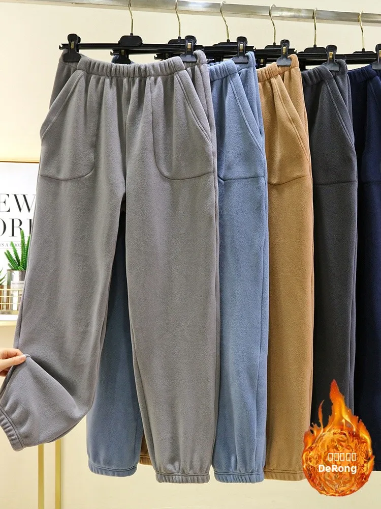 

Мужские зимние брюки Thiened Fce Spwear, свободные брюки для дома и отдыха, уличные носимые длинные брюки, повседневные брюки