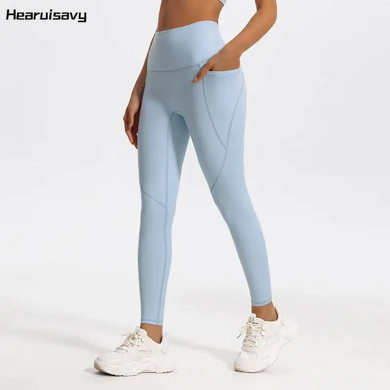 

Ultra Soft Fabrics High Waist Gym Leggings Quick Dry Pockets Yoga Workout Pants Push Up Sports Tights Women