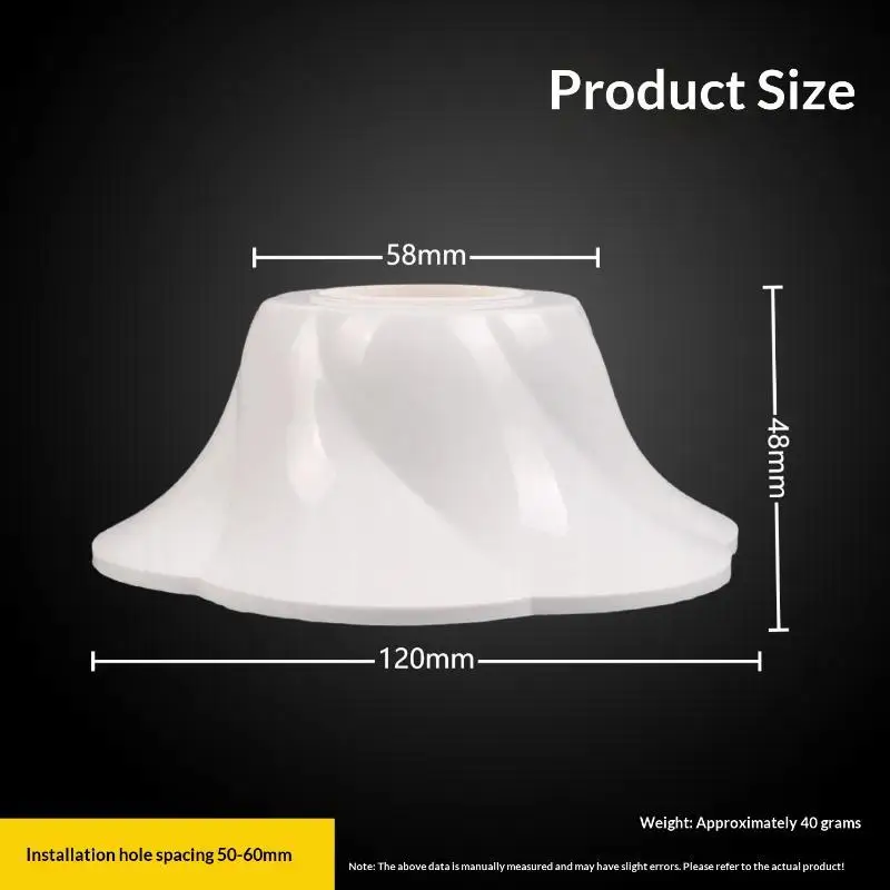 E27 Pendant Lamp Holder Rose Shaped White Fixed Base Socket Suitable for Indoor Shop Window Display Lighting Use