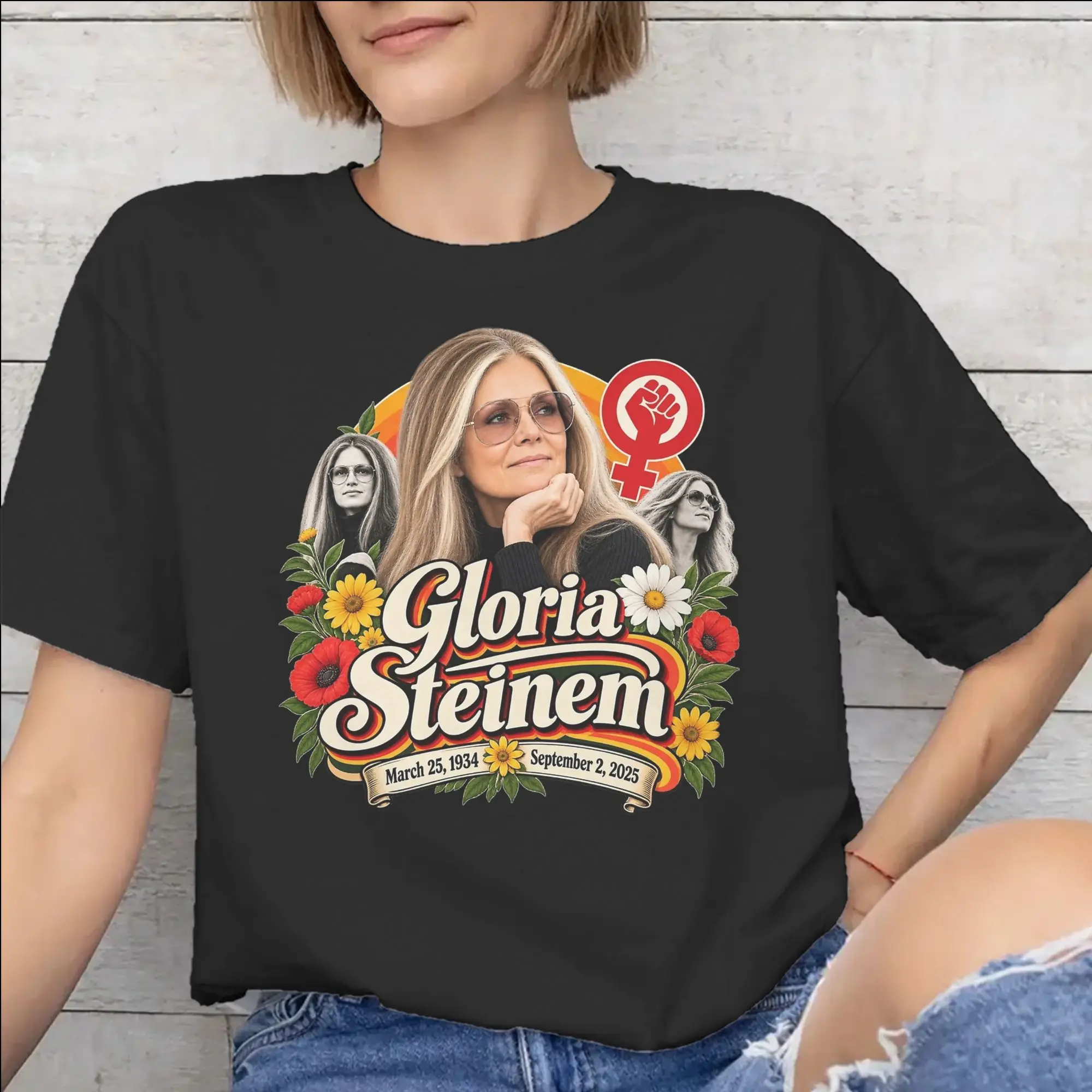 RIP Gloria Steinem  Outfit Unisex T Shirts 100% Cotton Tee Graphic Print  T-shirt Clothing