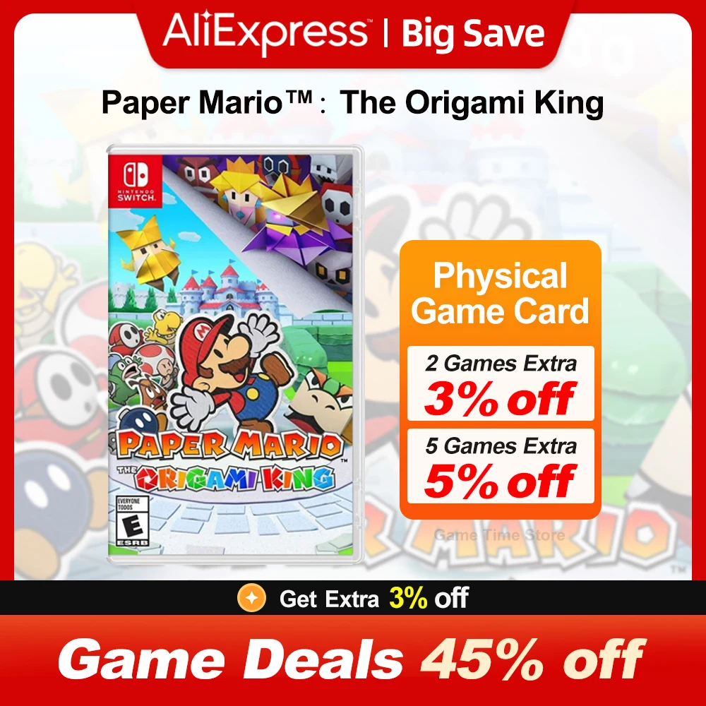 Paper Mario: The Origami King Nintendo Switch Games Deals 100% New Physical Game Card Support 1 Player for Nintendo Switch