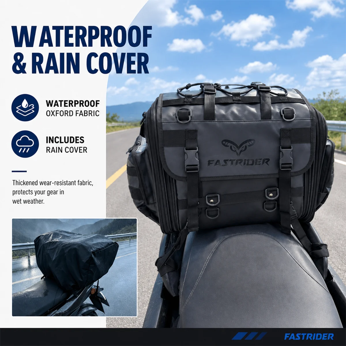 Motorcycle Tail Bag 40L/60L 100% Waterproof Motor Side Seat Tank Bag Saddle Pannier Bag Motorbike Backpack Suitcase  Luggage Box