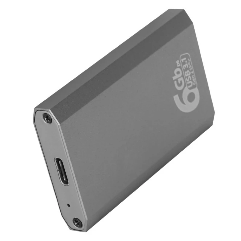 E65E Hard Drives Case USB3.1 Gen 2 to mSATA Adapter Hard Drives Enclosur External Hard Disk Case Box Enclosure Case