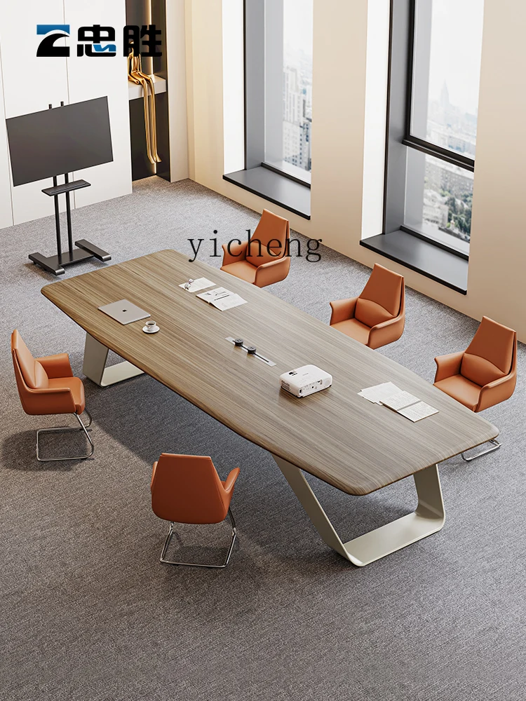 Tqh Simple Modern Long Table Conference Room Desk Large Multi-Person Training Table Conference Table Office Furniture