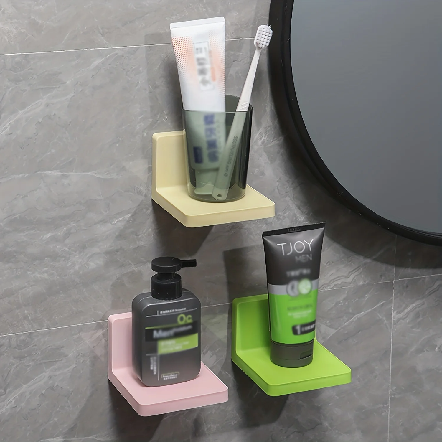 1pc Floating Shelves, Wall Mounted Storage Organizer Shelf, Bathroom Hanging Storage Rack, Storage Canister Holder,