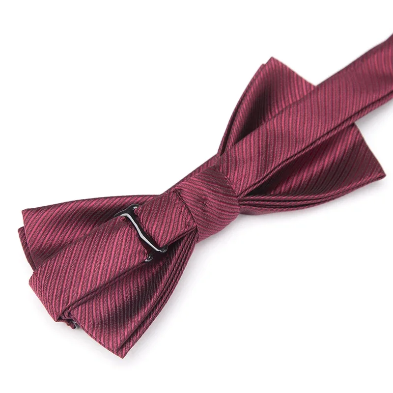 Mens Bowtie สีดํา Maroon ผีเสื้อโบว์ Tie สําหรับผู้ชาย Cravat อย่างเป็นทางการ Commercial ชุดงานแต่งงานของขวัญผู้ชายอุปกรณ์เสริม