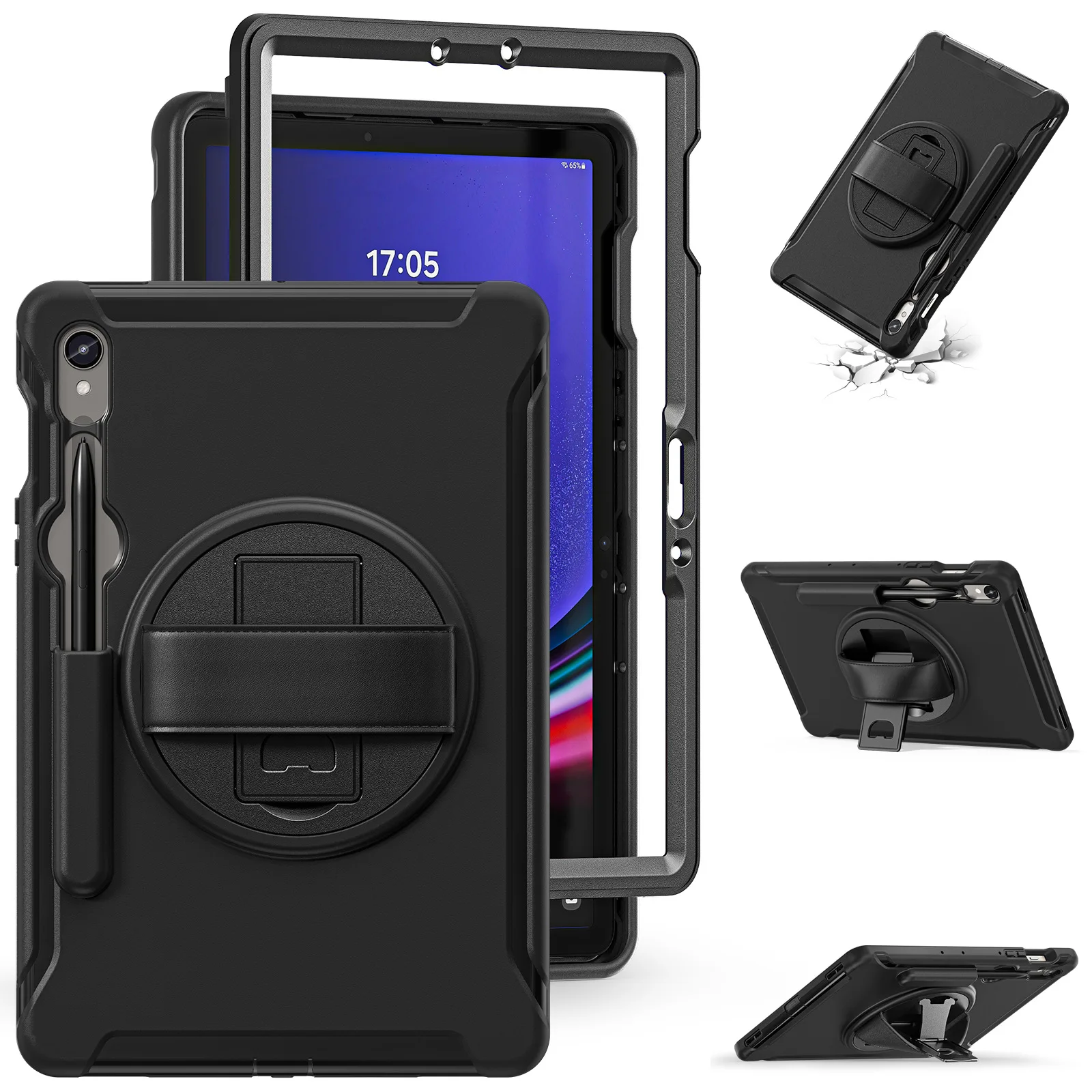 

Case for Samsung Galaxy Tab S11 11 S10 S9 Ultra 14.6 S8 Plus S7 Fe 12.4 S6 Lite10.4 Heavy Duty Shockproof Kickstand Handle Cover