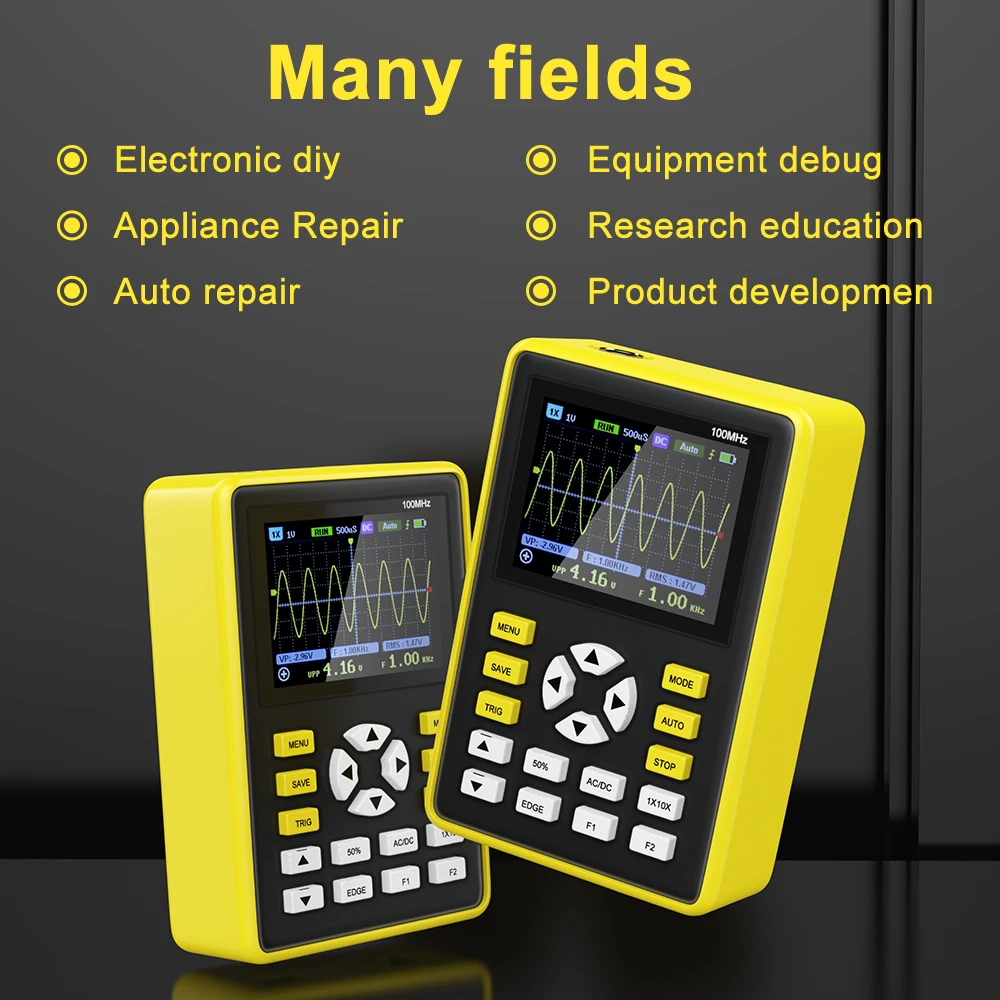 2.4-inch Digital Oscilloscope 500MS/s Sampling Rate 100MHz Analog Bandwidth Support Waveform Storage