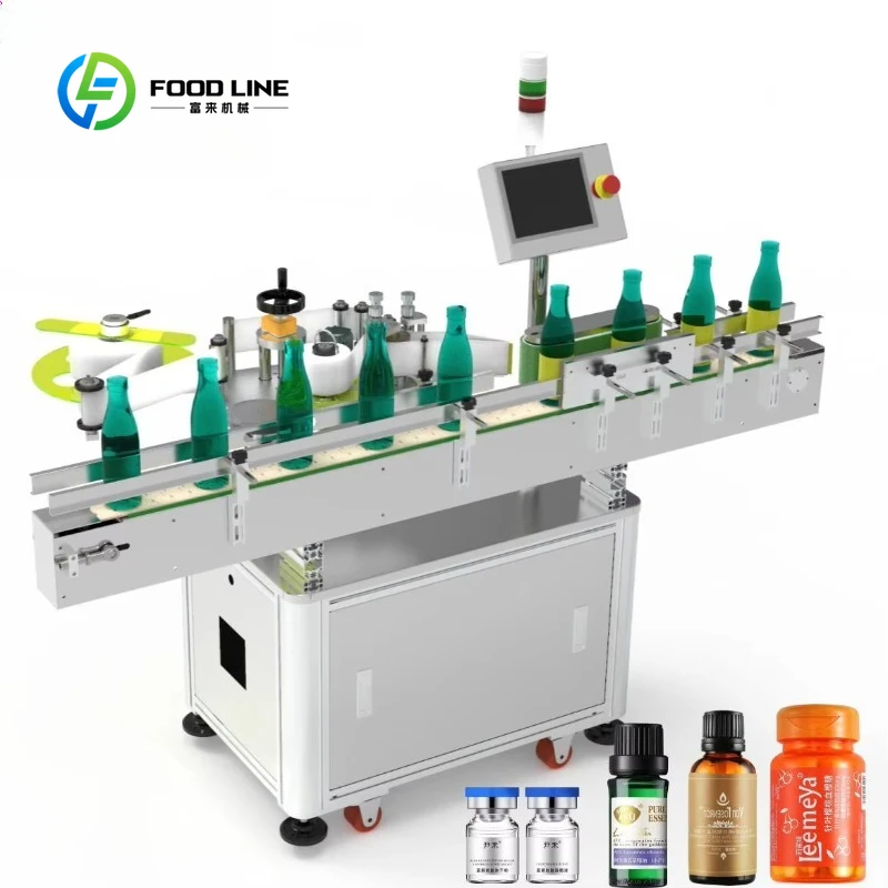 Automatic Customize Plastic Glass Round Bottle Labeling Machine Adhesive Sticker Wrap Around Type Stable Performance Factory Use