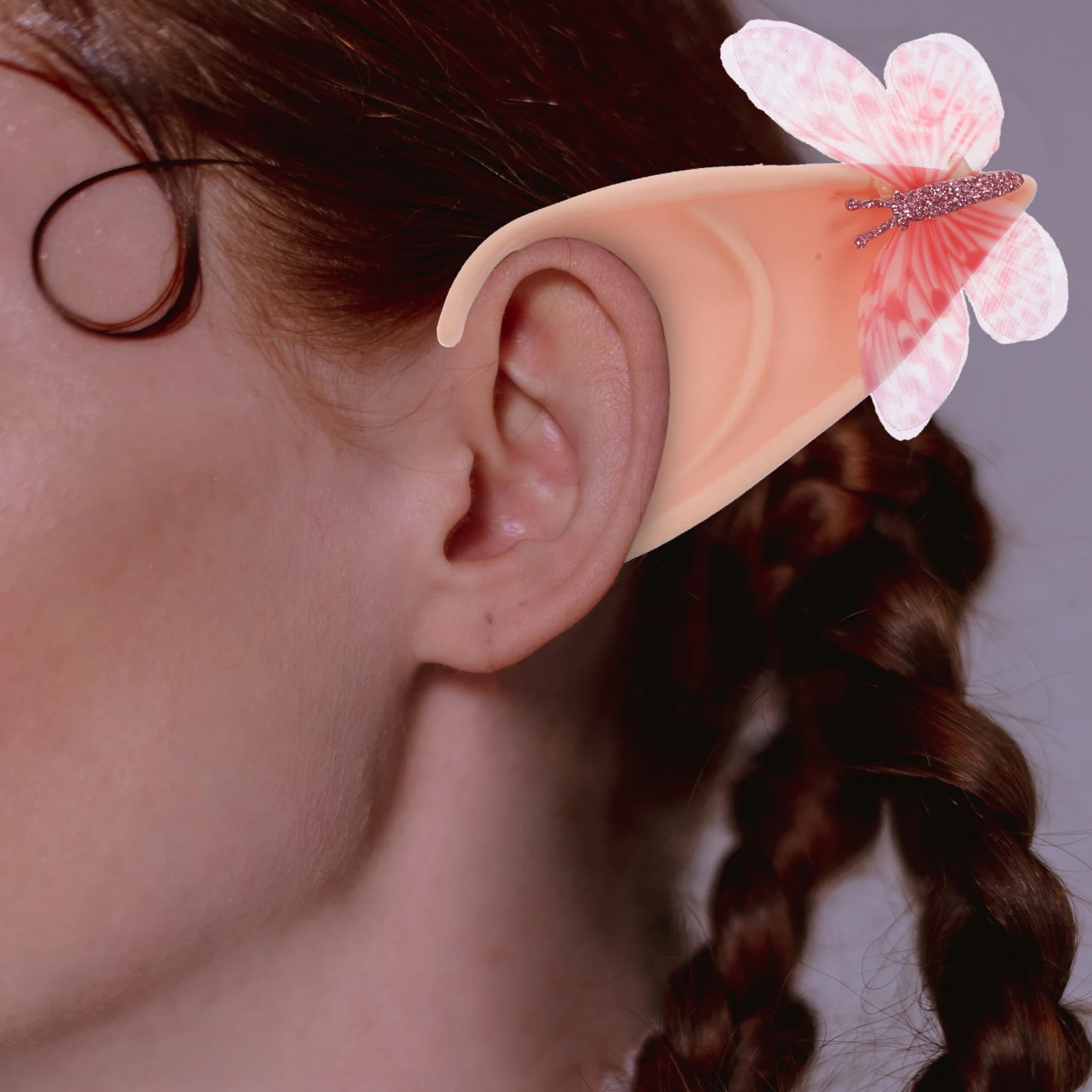 1 paire d'oreilles d'elfe féeriques décoratives, accessoire de Cosplay papillon pour fête d'halloween, bal de promo, séance Photo, oreilles de fée pour Cosplay