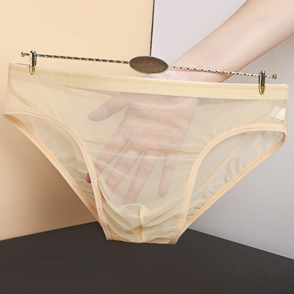 

Plus Size Men Sexy Mesh Transparent Underwear Briefs Sheer Breathable Panties