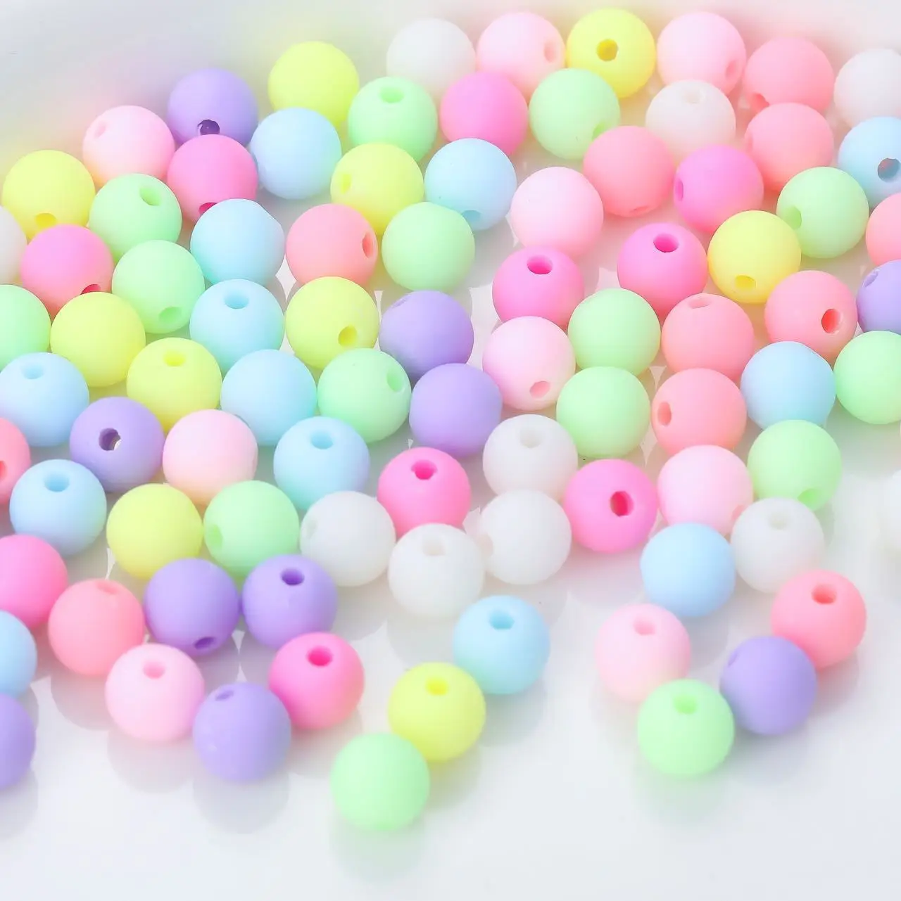 500 gram 6/8/10mm Acrylic Frosted Beads Round Loose Spacer Balls For DIY Necklace Bracelet Jewelry Making Accessories