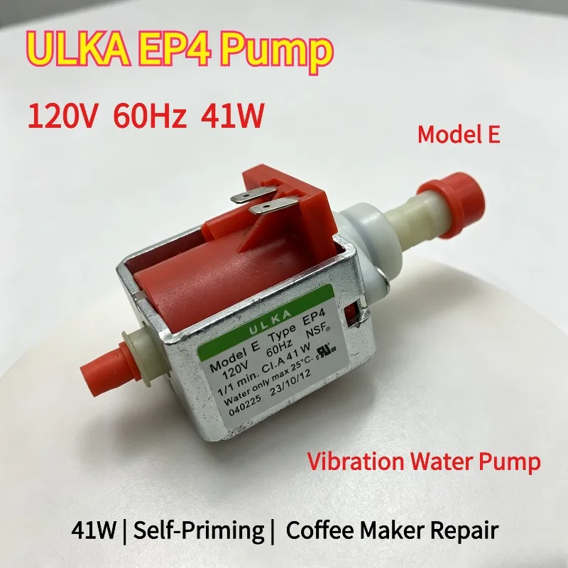 ULKA EP4 Pump 120V Coffee Machine Vibration Pump Espresso Replacement Part Model E Water Pump 41W 60Hz