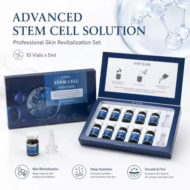 Whitening Stem Cell DNA  Salmon Serum Ampoule Kit Glow Brightening Renewal Even Skin Serum Safe For All Skin Types 10ML