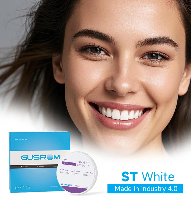GUSROM Weißer Zirkonoxidblock 98mm 1200MPa Hochfeste Dental-Zirkonoxidscheibe CAD CAM für interne Färbung von Kronen und Brücken ST 43% – Detail 7