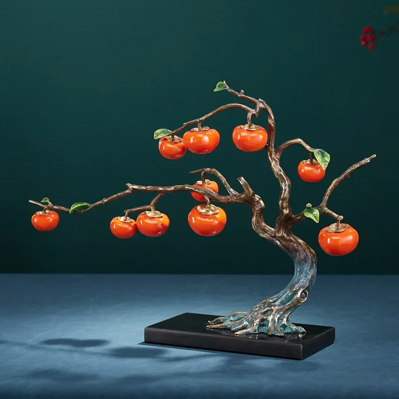 Copper persimmon ruyi living room desktop home furnishings entrance creative gifts housewarming gifts