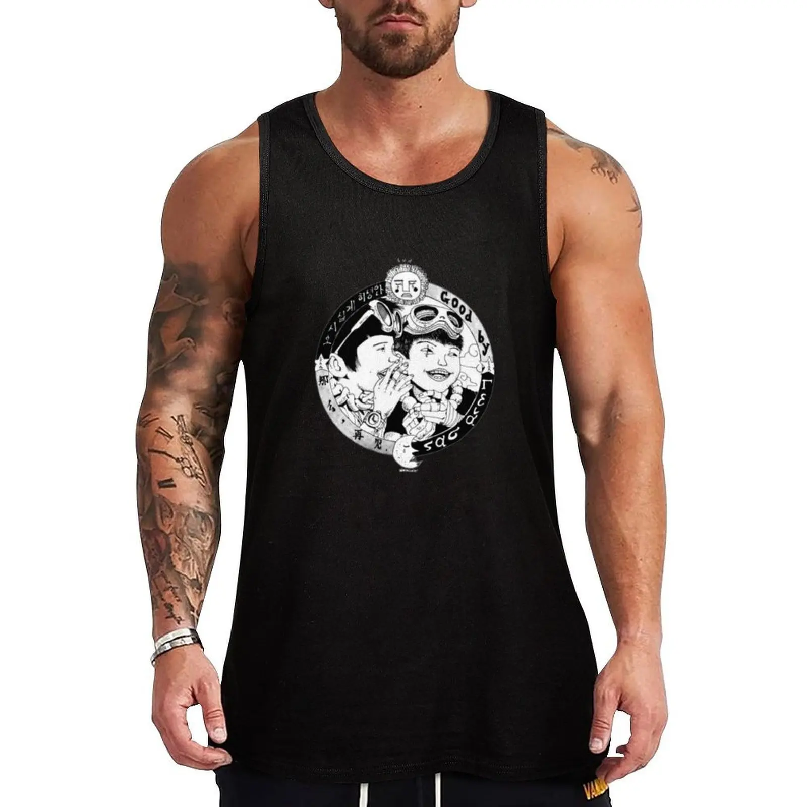 TEKKONKINKREET Camiseta sin mangas con estampado retro, camiseta sin mangas con estampado vintage
