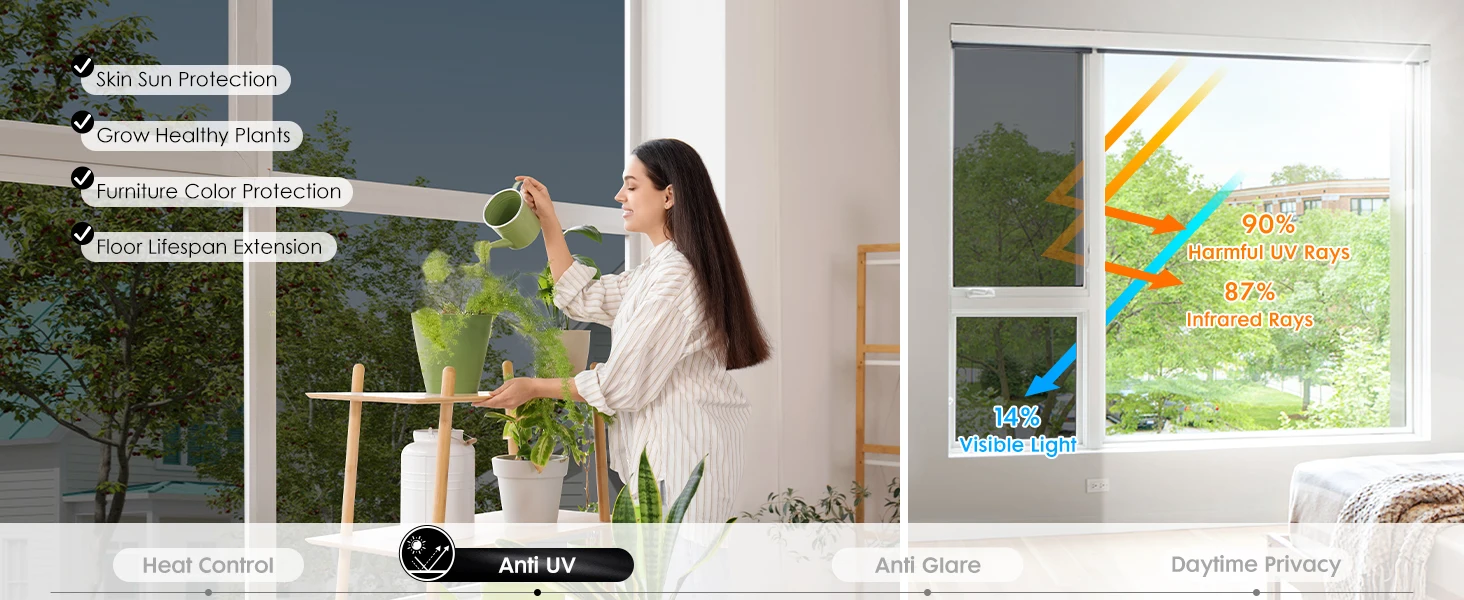 Vinyl-Glasfensterfolie Einweg-Sichtschutz-Spiegelfolie Anti-Sicht Vinyl-Spiegelfolie für Fenster Nicht-klebende Anti-UV-Tönungsfolie – Detail 10