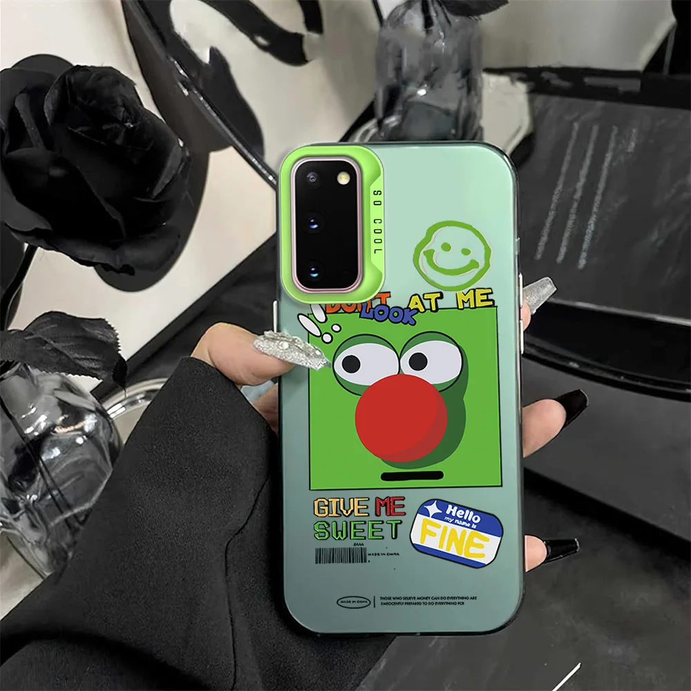 

Funny Look At Me Electroplated Silver IMD Laser Phone Case For Samsung S22 S23 A73 A72 A71 A54 A53 E ULTRA Color Soft Shell