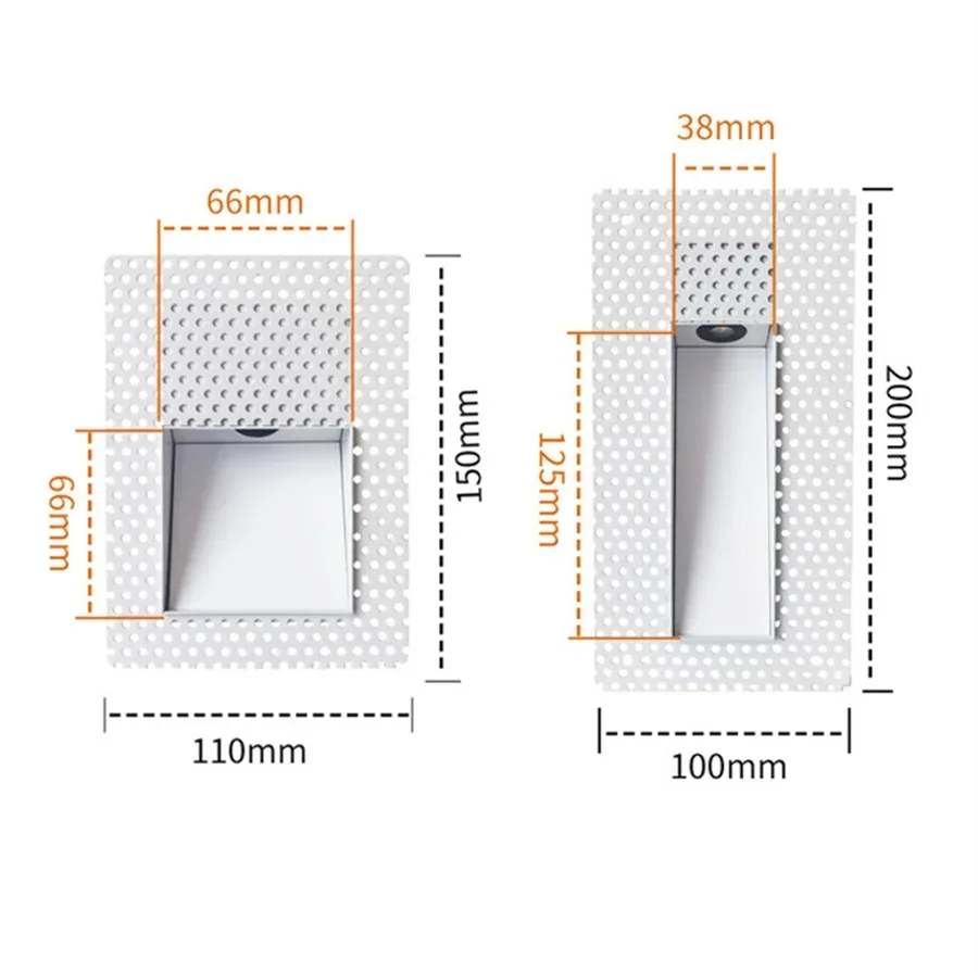 Imagem -06 - Recesso Trimless Led Step Light Parede Interior Luz Corredor Lâmpada de Canto Retângulo Escada Invisível Corredor Decoração do Corredor 1pc