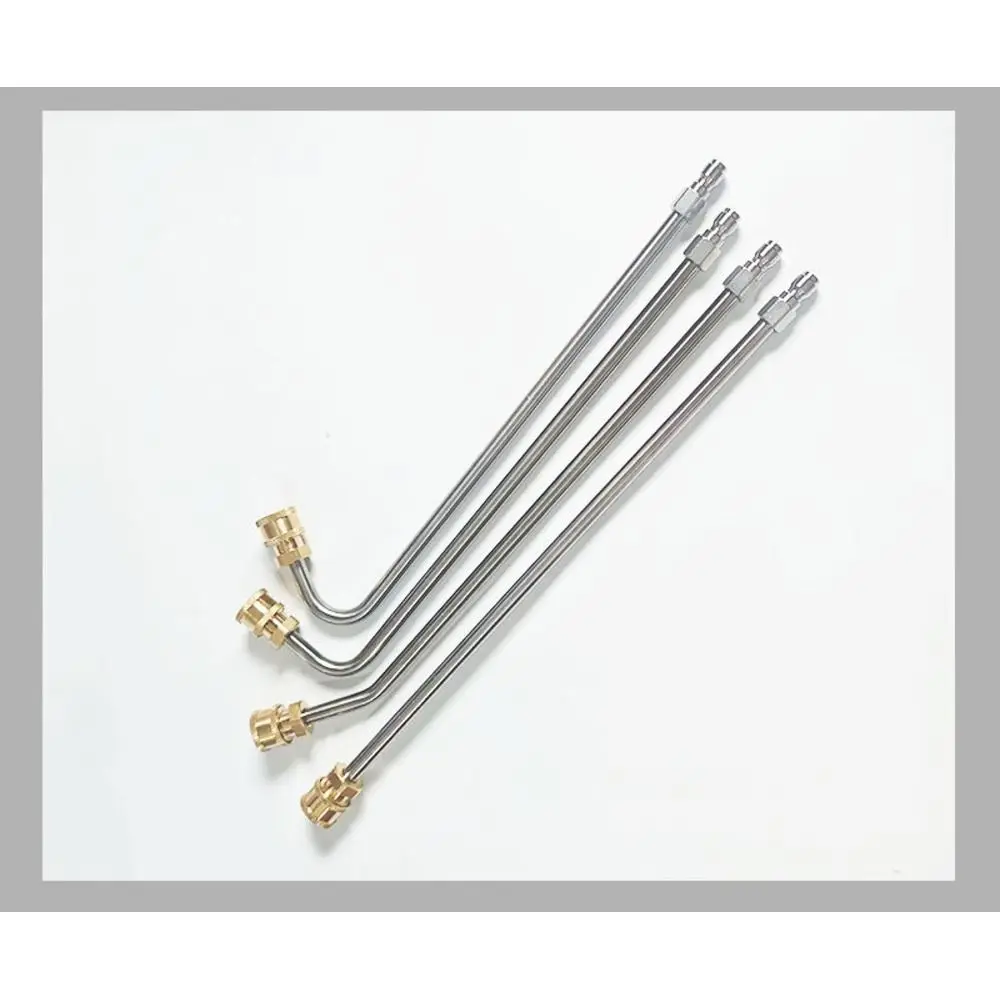 1Pcs 4000PSI Pressure Washer Extension Wand Stainless Steel Brass 1/4 Quick Connect High Pressure Washer Lance Curved Design