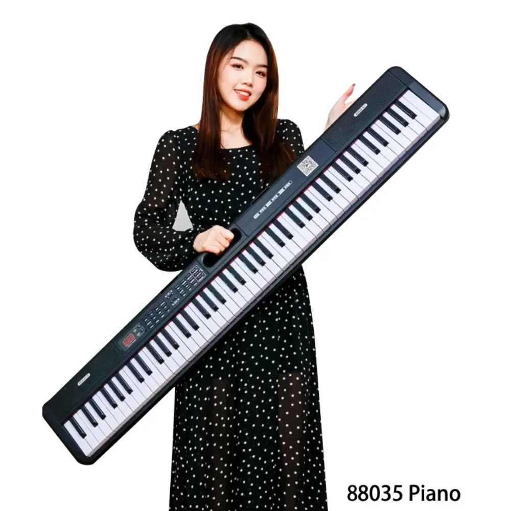 88 Keys Portable Digital Piano 88035# Multifunctional Electronic Keyboard Piano for Piano Student Musical Instrument Beginner