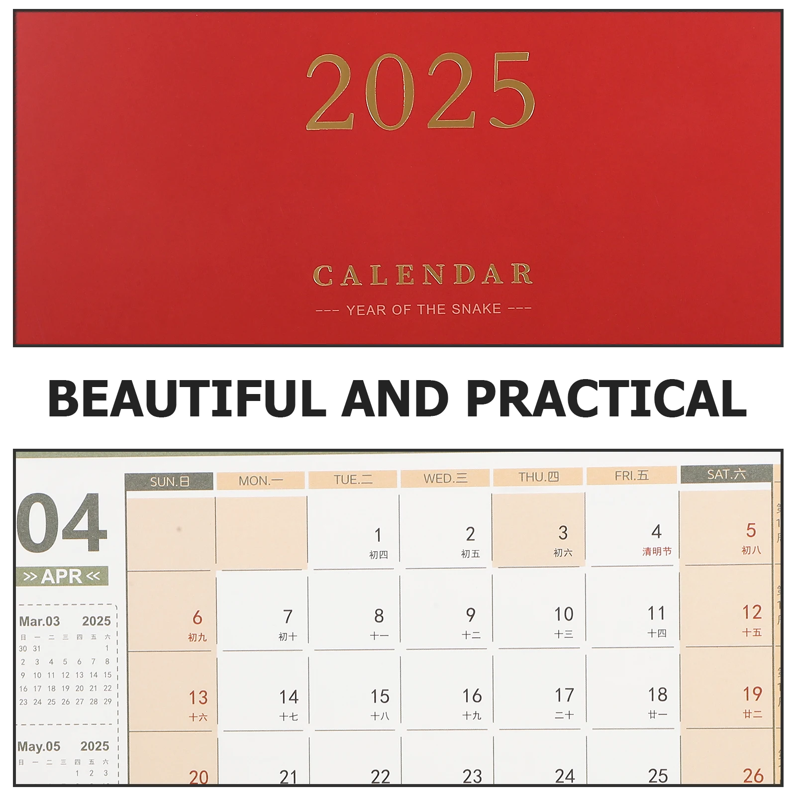 

Gold Stamping Calendar Delicate Standing Decoration Desk Calenders Daily Calendars Portable