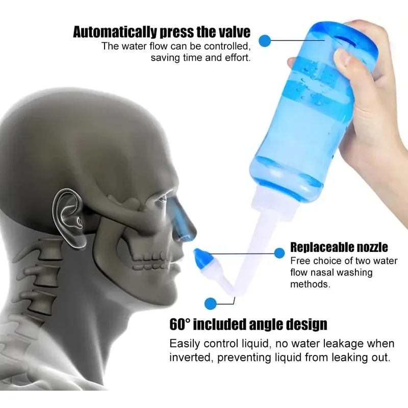 300/500ML Nose Wash Cleaner Nasal Irrigator Rinse Bottle Nose Protector Avoid Allergic Rhinitis For Adults Children Neti Pots view 5