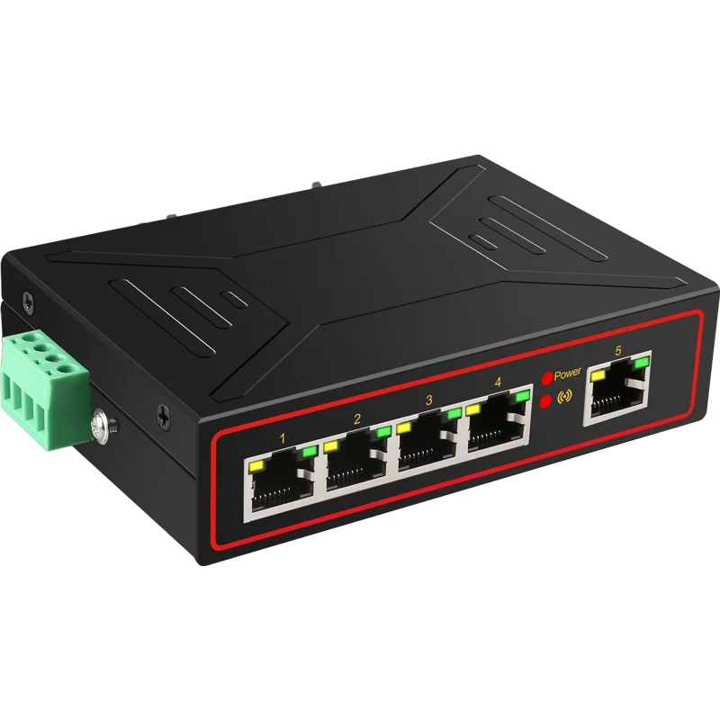 Diewu 5-poorts 10/100/1000 mbps industriële netwerkswitch