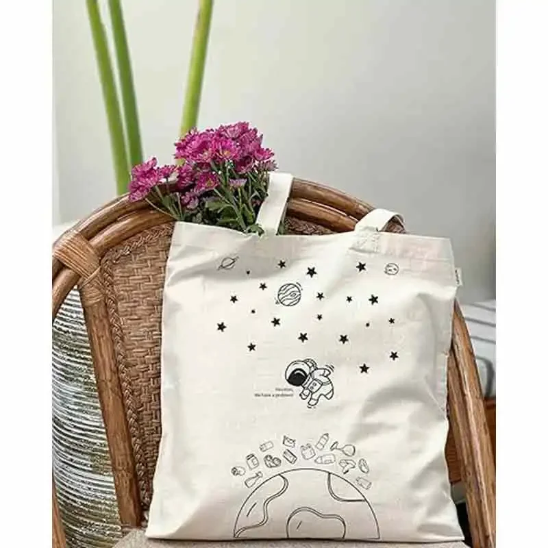 BLP01 Aesthetic Reusable Cotton Tote Bag for Grocery