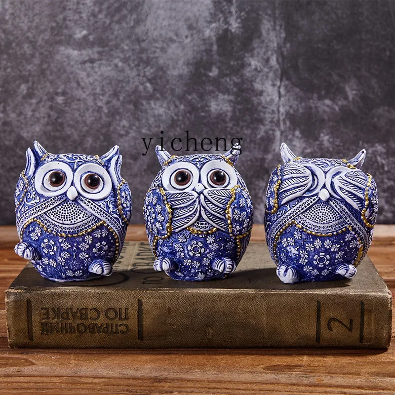 

ZK owl creative ornament home decoration living room office study exhibition hall soft resin crafts