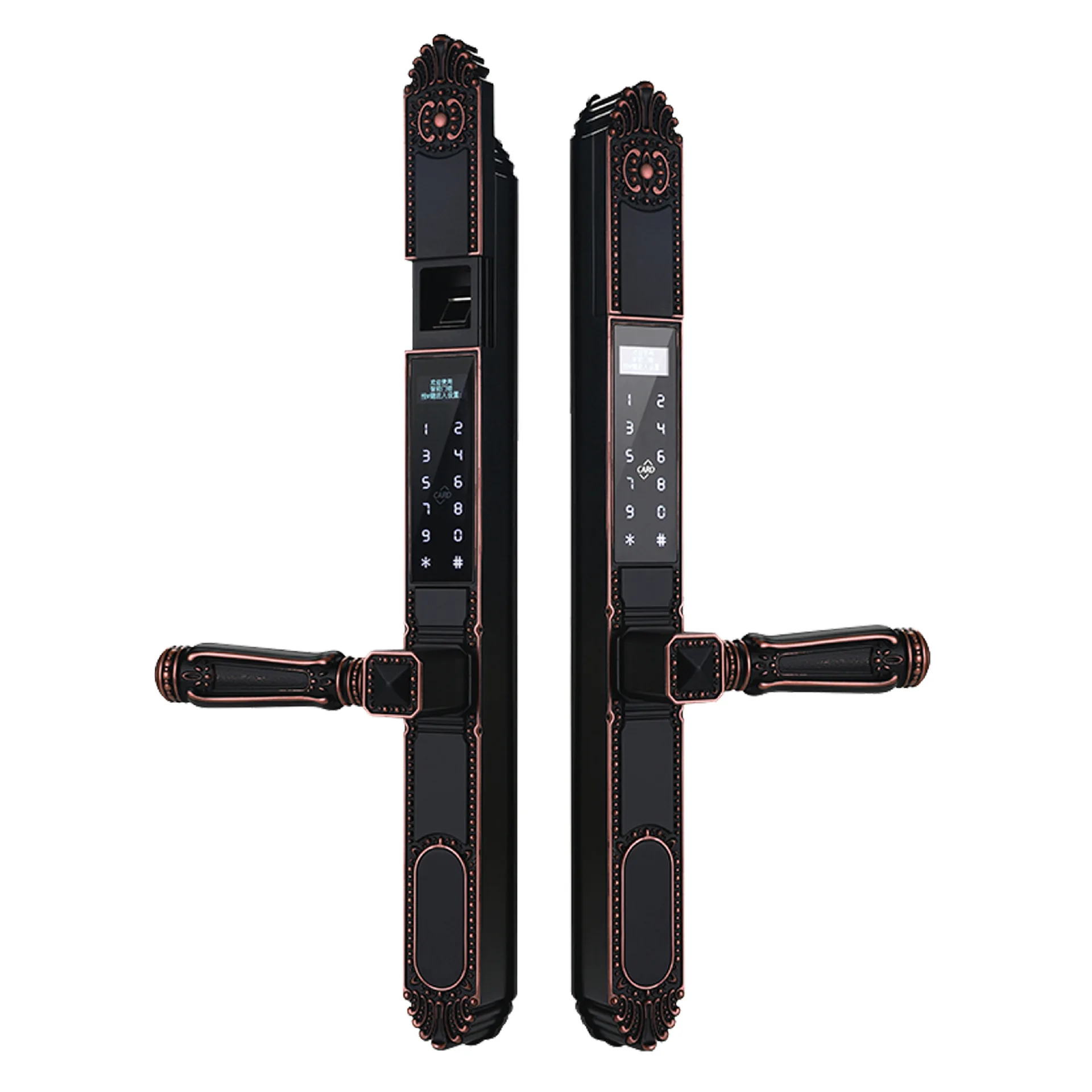 Fingerprint password lock, outdoor iron and aluminum art door, waterproof electronic smart lock