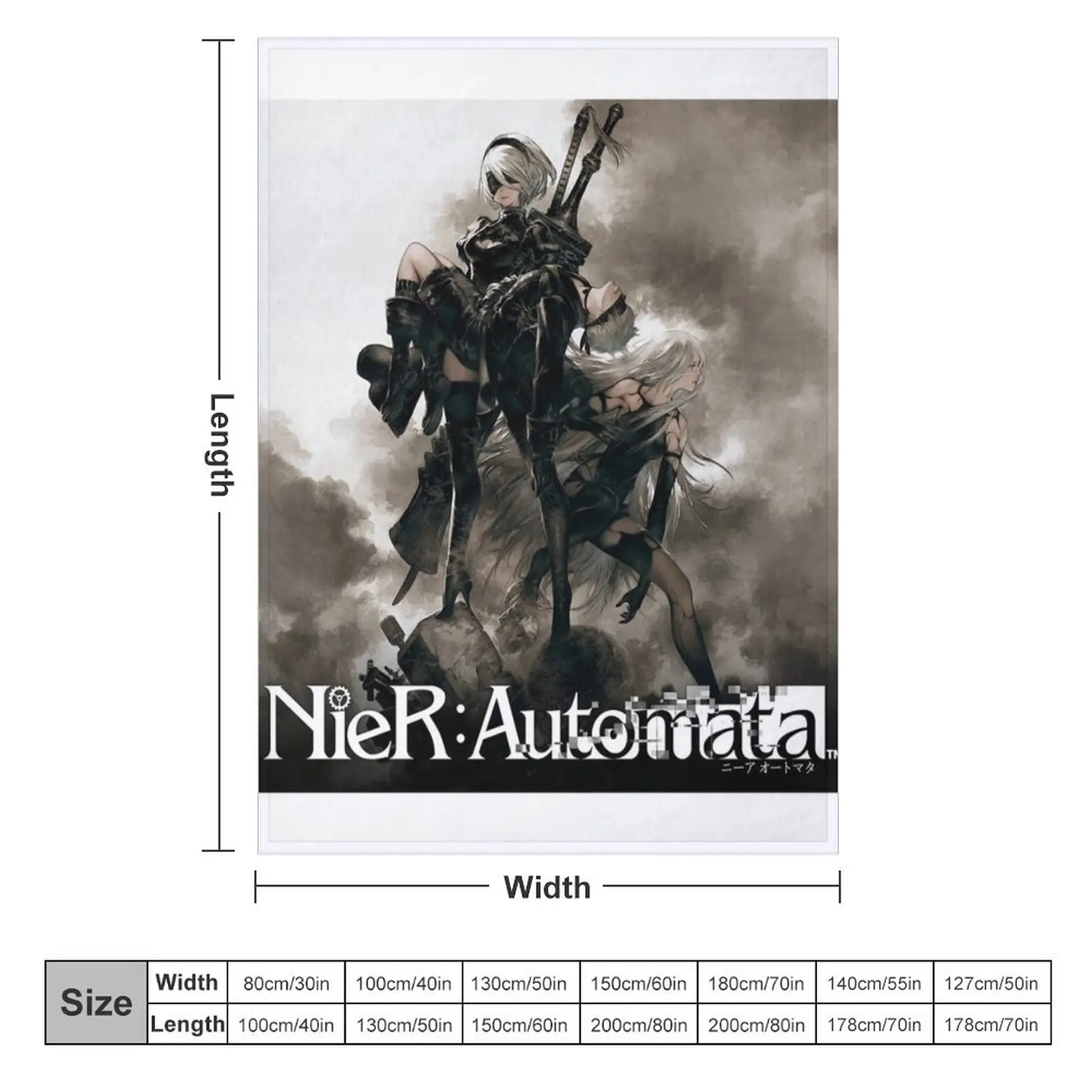 Nier Automata 2B Throw Blanket Plush anime for winter Weighted Blankets