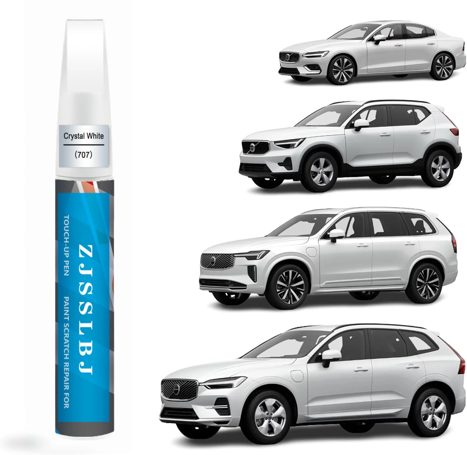 

Car Touch Up Paint(Crystal White(707)) for Volvo, Car Paint Scratch Repair Kit, Quick & Easy Solution to Repair, 2 in 1 Scratch